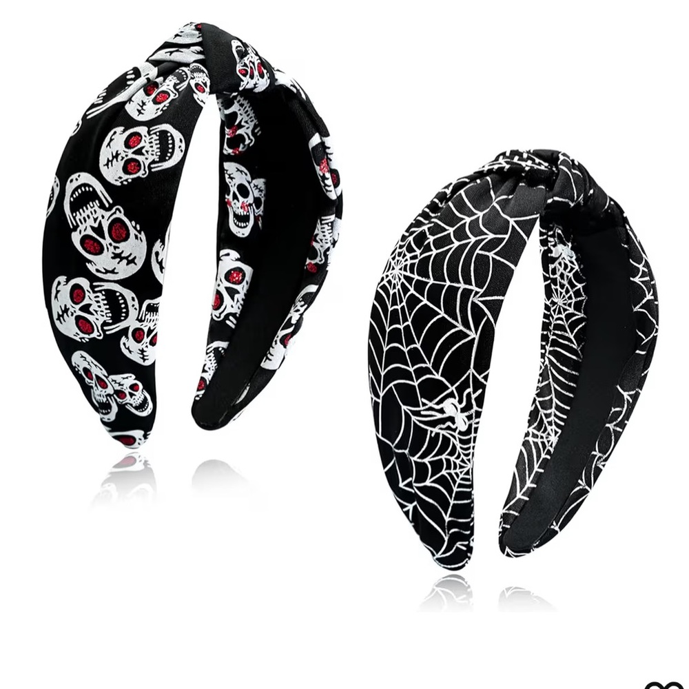🎃 Halloween Headbands (2) Black & White Set NEW